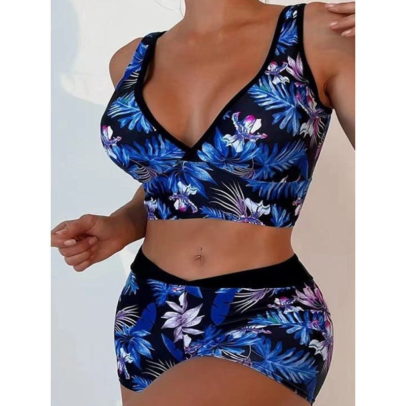 Damen Sport-Bikini-Set mit hoch geschnittenem Oberteil und bequemem Shorts Echo Archiv