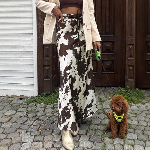 Damen Satinrock mit tierischem Muster Echo Archiv