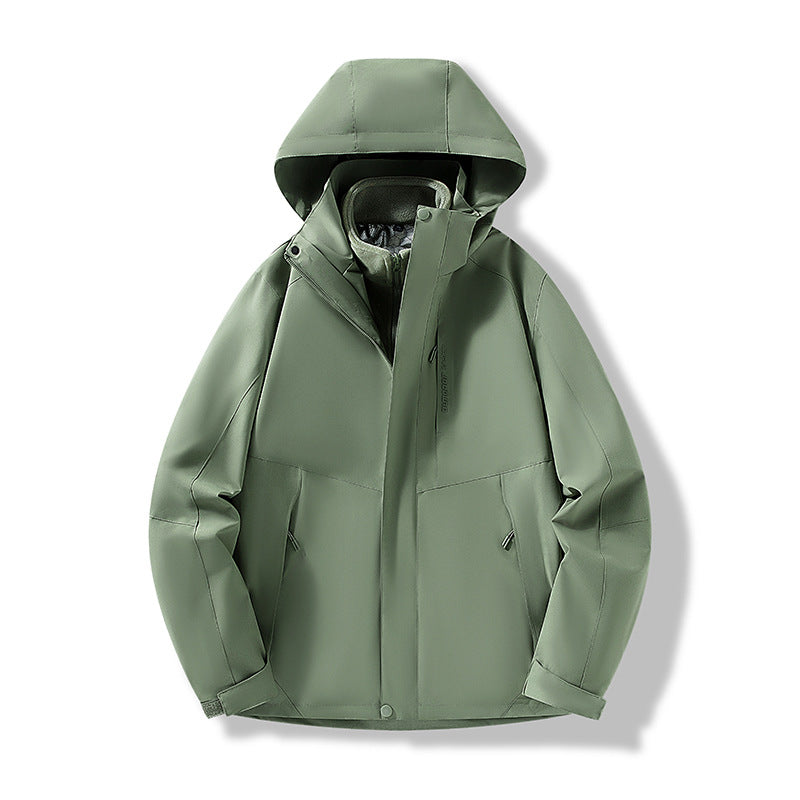 Herren Minimalistische City-Outdoorjacke mit verschweißten Nähten, verstellbarer Kapuze und Thermofutter Echo Archiv