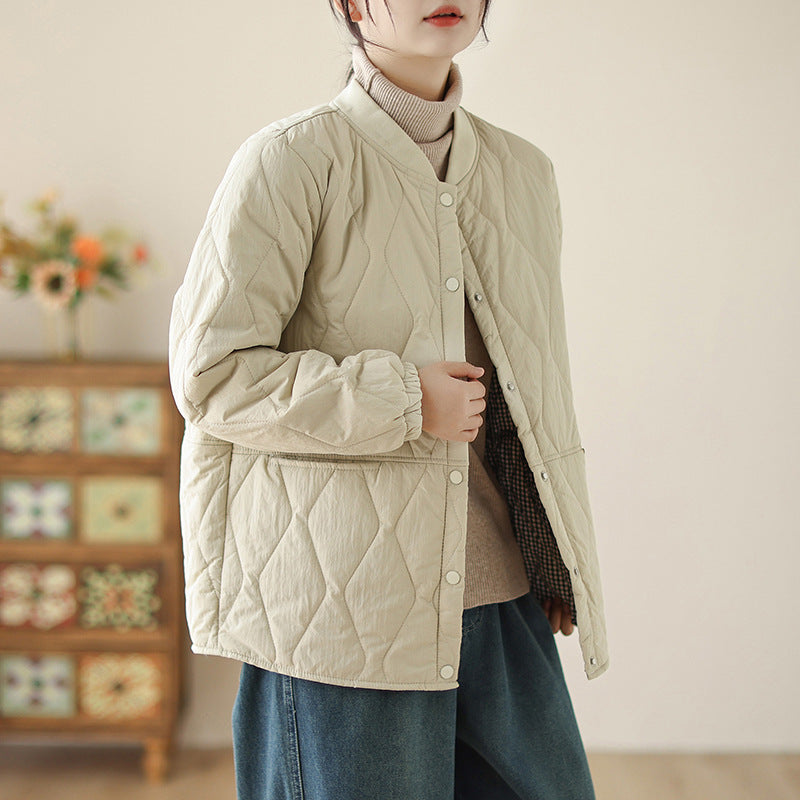 Damen leichte wattierte Übergangsjacke mit oversized Schnitt, elastischen Ärmelbündchen und verdeckter Druckknopfleiste – Célinea