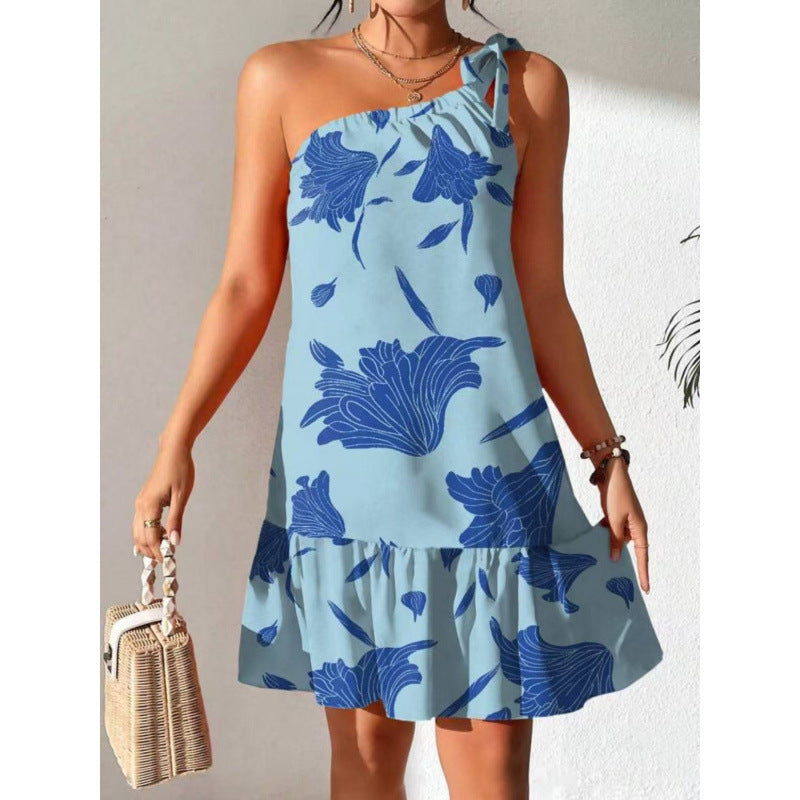 Damen Sommerliches Minikleid mit verspieltem Volant und asymmetrischem Saum Echo Archiv