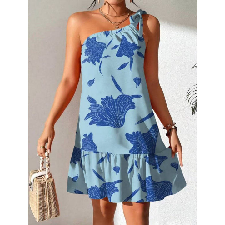 Damen Sommerliches Minikleid mit verspieltem Volant und asymmetrischem Saum Echo Archiv
