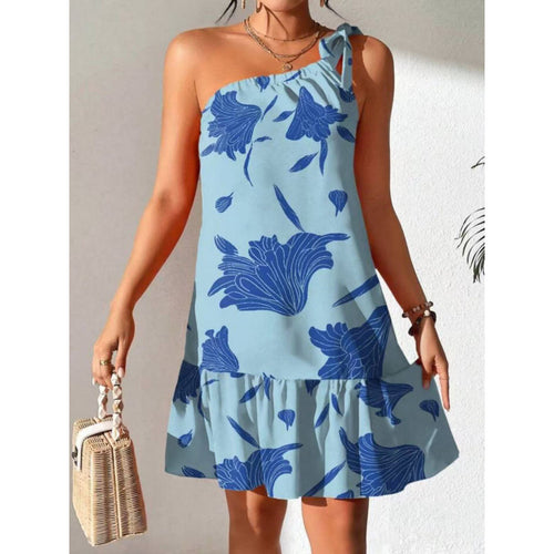 Damen Sommerliches Minikleid mit verspieltem Volant und asymmetrischem Saum Echo Archiv