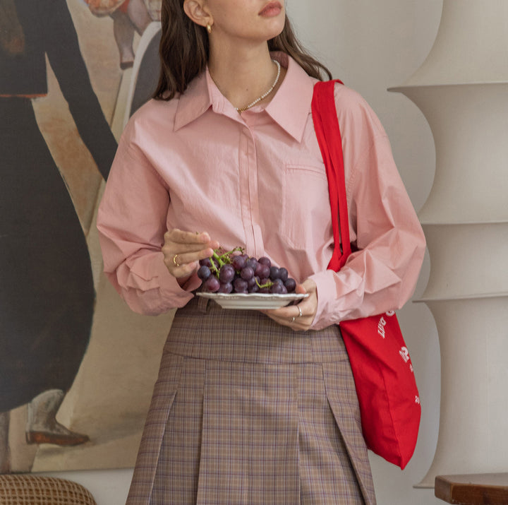 Damen Oversized Hemdbluse mit Brusttasche Echoarchiv