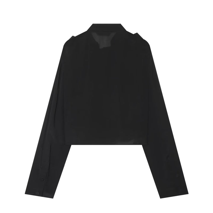 Damen Kurze Cape-Übergangsjacke mit Volantlagen und Stehkragen Echoarchiv
