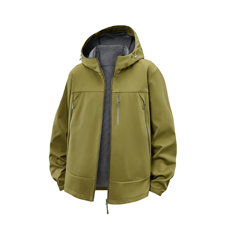 Herren Technische Softshell‑Hybridjacke mit Fleece‑Innenfutter und verstellbarer Kapuze Echo Archiv