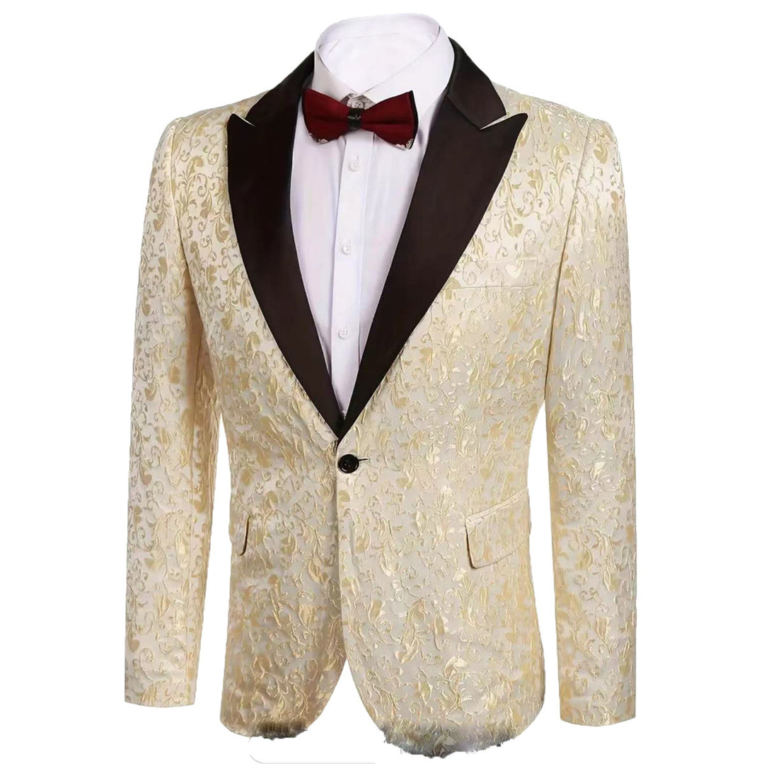 Herren luxuriöser Paillettenblazer mit floralem Design Echoarchiv