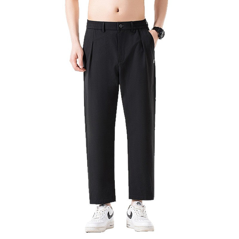 Herren Cropped-Hose mit weitem Bein, halb-elastischem Bund und Bügelfalte Echo Archiv