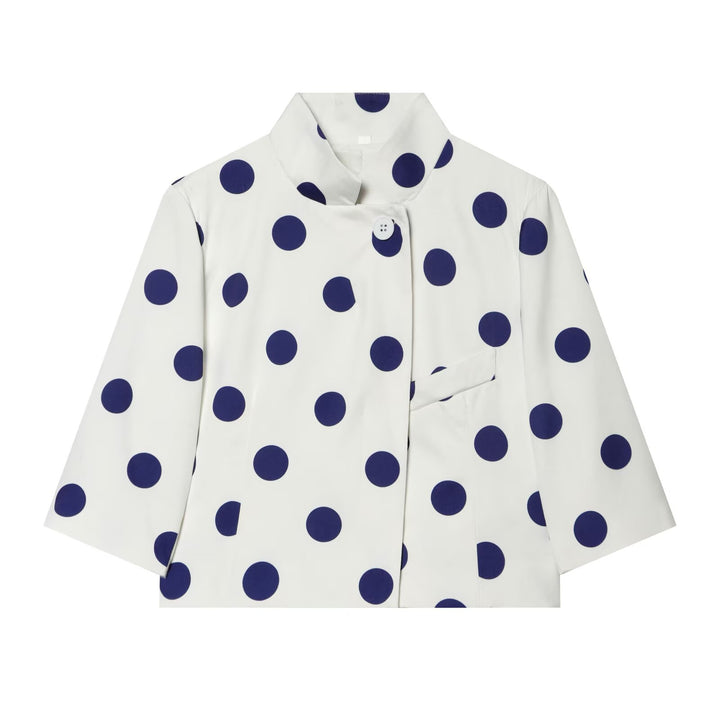 Damen Kurzgeschnittene Boxy-Jacke mit Stehkragen und Dreiviertelärmeln Echo Archiv