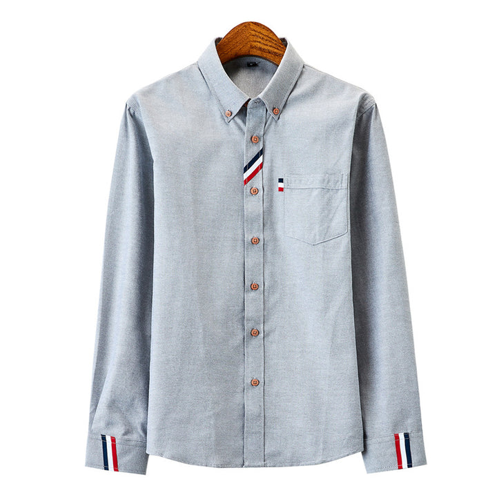 Herren nan modernes Oxford-Hemd mit Button-Down-Kragen, Brusttasche und dezenter Streifenverzierung Echo Archiv
