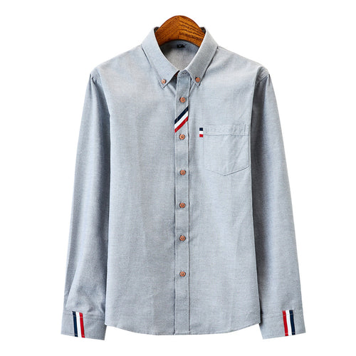 Herren nan modernes Oxford-Hemd mit Button-Down-Kragen, Brusttasche und dezenter Streifenverzierung Echo Archiv