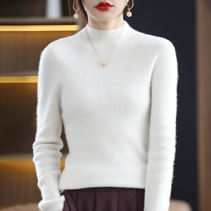 Damen Schmaler Kurzrollkragenpullover in kuscheliger Kaschmir‑Optik mit feiner Rippenstruktur Echoarchiv
