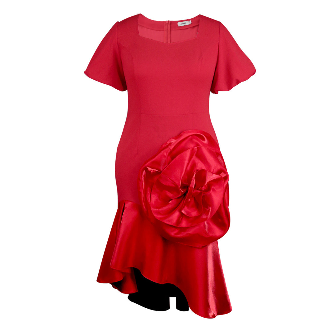Damen Elegantes Abendkleid mit voluminösem Blumenakzent Echo Archiv