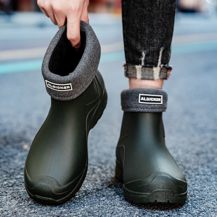 Herren Schlupf-Ankle-Gummistiefel mit stoßdämpfender Leichtsohle und griffiger Profilsohle Echoarhiv