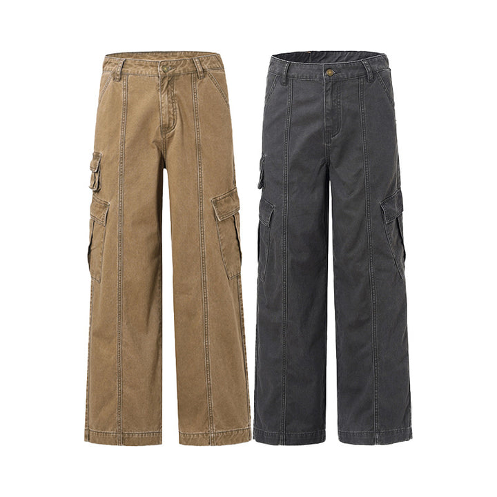 Herren Weite Canvas‑Cargohose im Utility‑Look mit Mehrfach‑Taschen und markanten Nahtpaneelen Echo Archiv
