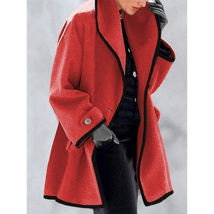 Damen nan oversize Bouclé Wollmix Mantel mit kontrastpaspeln und umgeschlagenem Kragen Echo Archiv