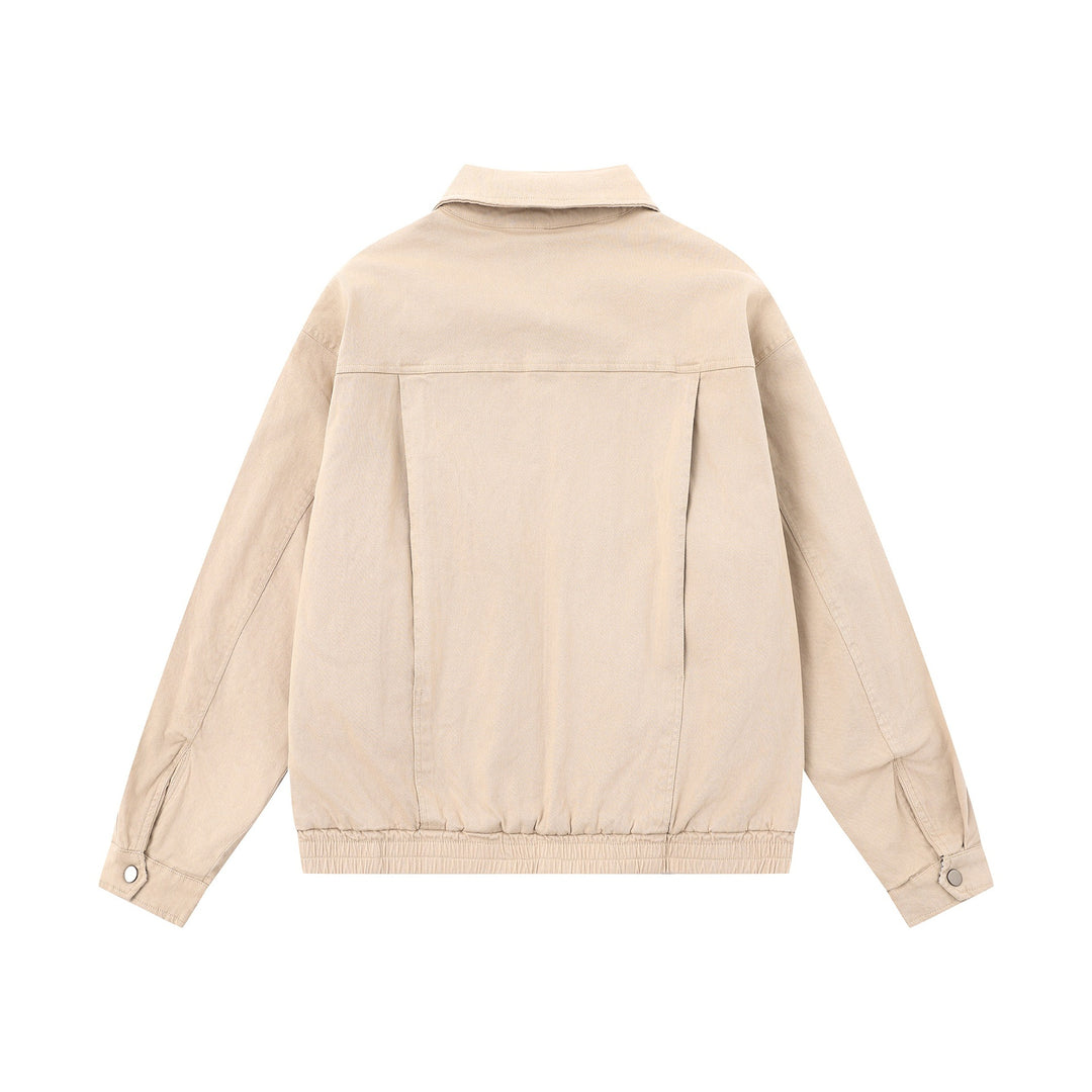 Herren Boxy-Canvas-Blousonjacke mit Reißverschluss, Pattentaschen und elastischem Saum Echoarchiv