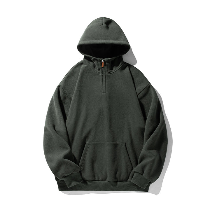 Unisex Thermo-Fleece-Hoodie im Boxy-Schnitt mit Halbzip und Kängurutasche Echo Archiv
