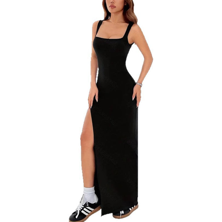 Damen Elegantes Maxikleid mit schulterfreier Silhouette und seitlichem Schlitz Echo Archiv