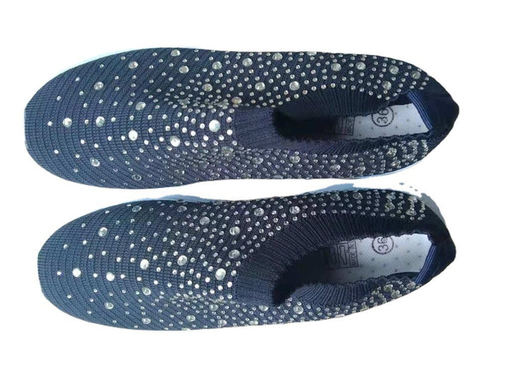 Damen Elastischer Sock-Sneaker mit Strass‑Nieten, atmungsaktivem Strickschaft und dämpfender Komfortsohle Echoarchiv