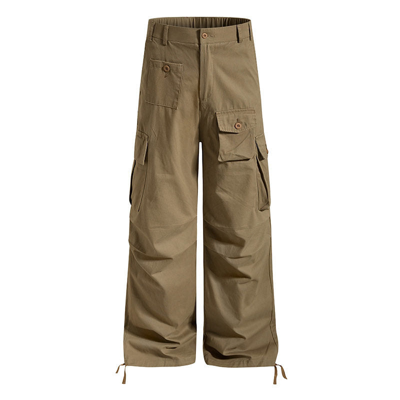 Damen weite Cargo-Hose im Utility-Stil mit Multifunktions-Taschen und Saum-Tunnelzug Echoarchiv