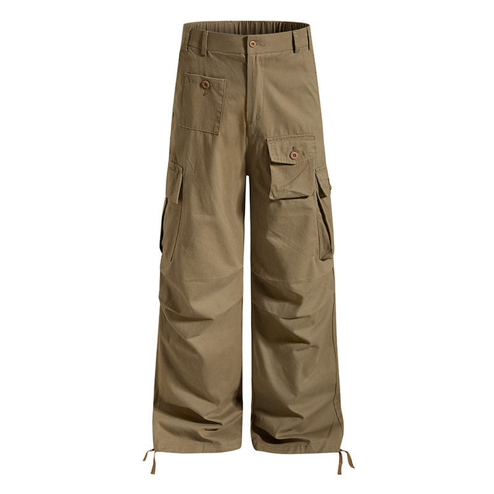 Damen weite Cargo-Hose im Utility-Stil mit Multifunktions-Taschen und Saum-Tunnelzug Echoarchiv