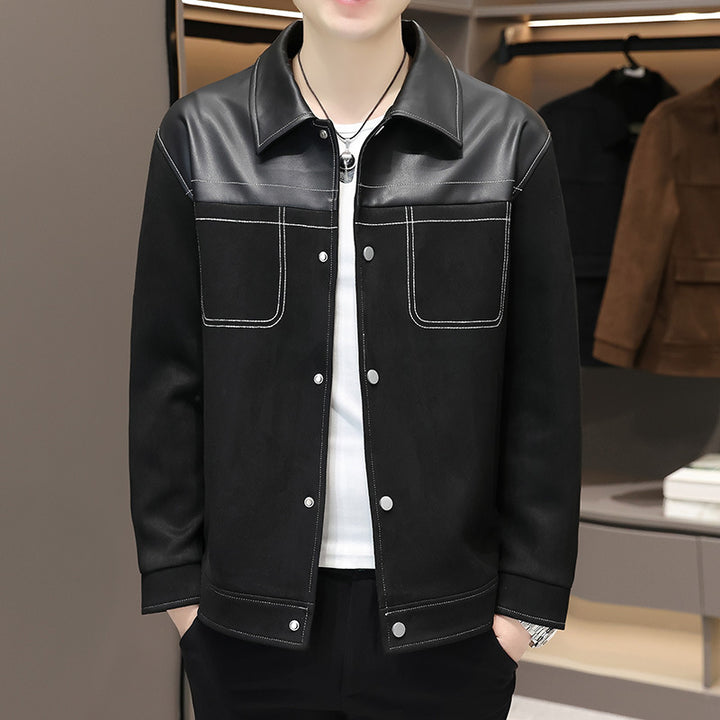 Herren Modische Velourslederjacke Echo Archiv