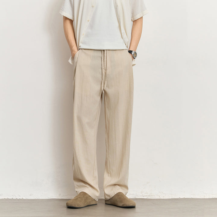 Herren Leichte Leinenhose mit Tunnelzug und geradem Bein Echo Archiv