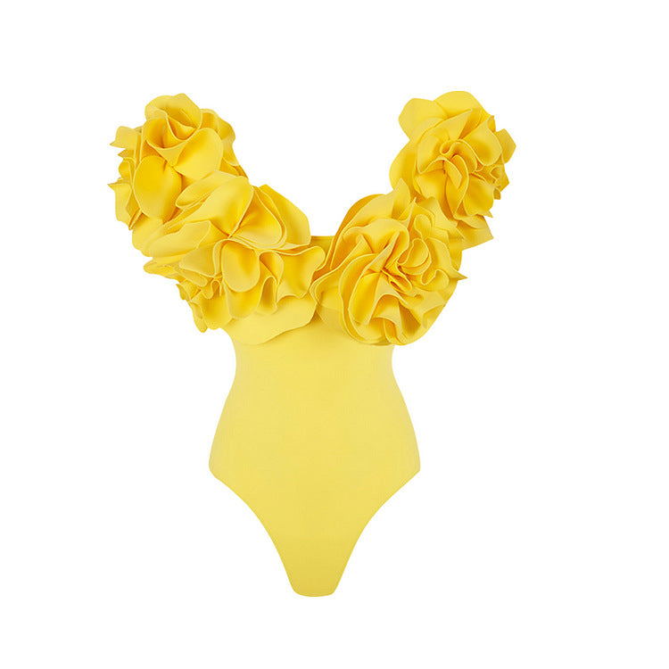 Damen Einteiler Schwimmanzug mit voluminösen Rüschen Echo Archiv