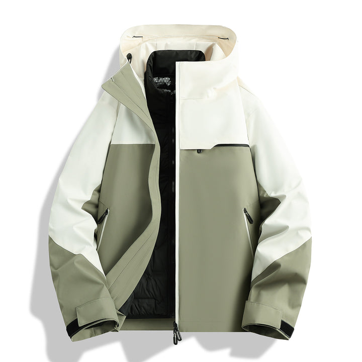 Herren hochwertige wasserfeste Outdoor-Jacke mit verstellbarer Kapuze und isolierendem Innenfutter Echoarchiv