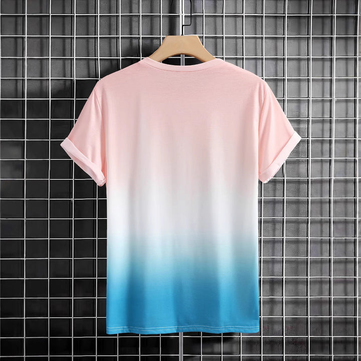 Herren T-Shirt mit modernem Farbverlauf und Palmenstickerei Echoarchiv