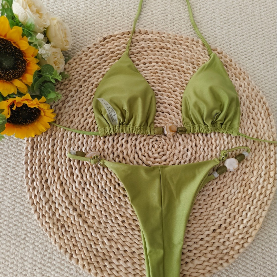 Damen Triangel-Bikini mit raffiniertem Knoten-Detail und verstelbaren Trägern Echo Archiv
