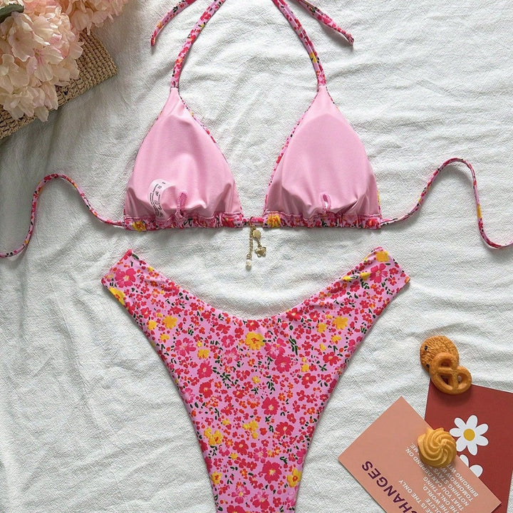 Damen Triangel-Bikini mit Blütenmuster Echo Archiv