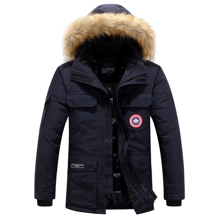 Herren Thermo-Parka mit abnehmbarer Kunstfellkapuze, winddicht und wasserabweisend – Marzano
