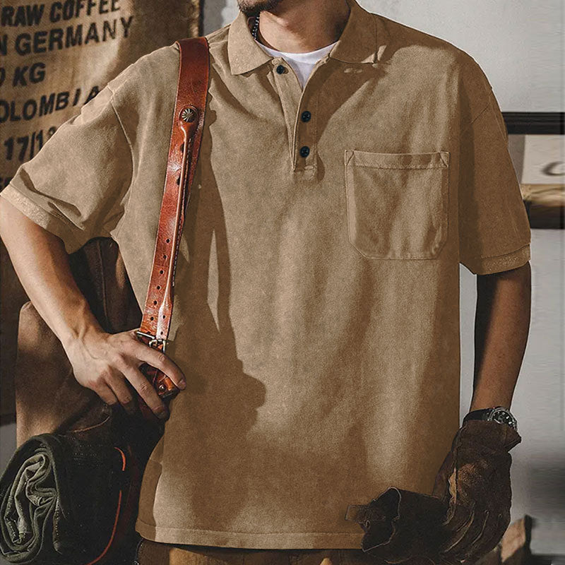 Herren lässiges Poloshirt mit praktischer Brusttasche Echoarchiv