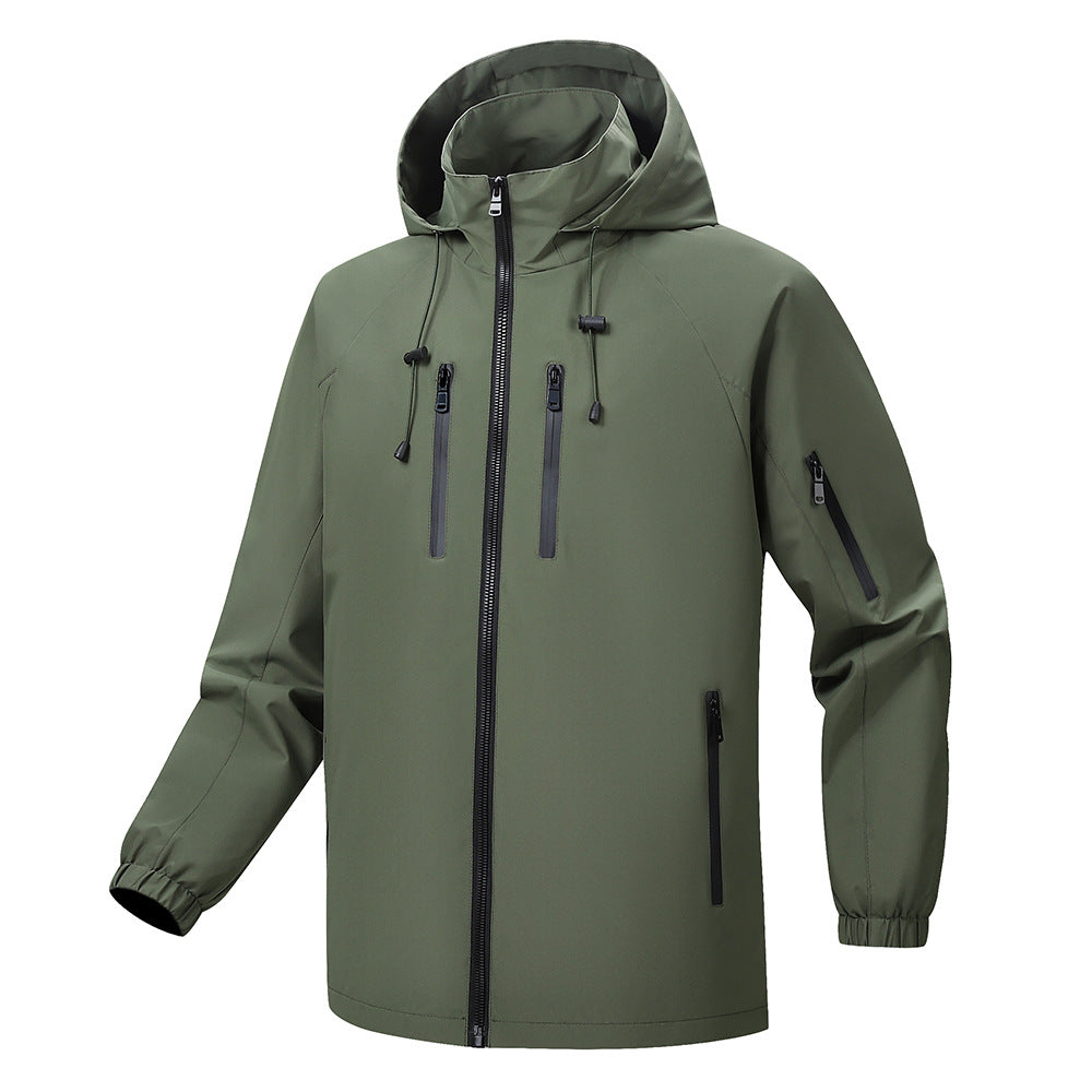 Herren Funktionsjacke mit abnehmbarer Kapuze und multifunktionalen Reißverschlusstaschen Echoarchiv