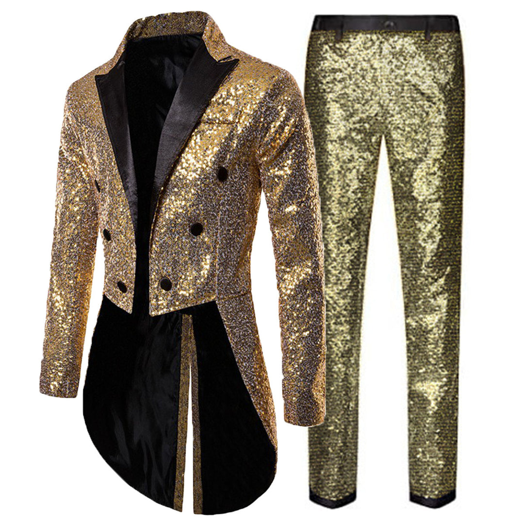 Herren Glitzerndes Paillettenanzug-Set Echoarchiv