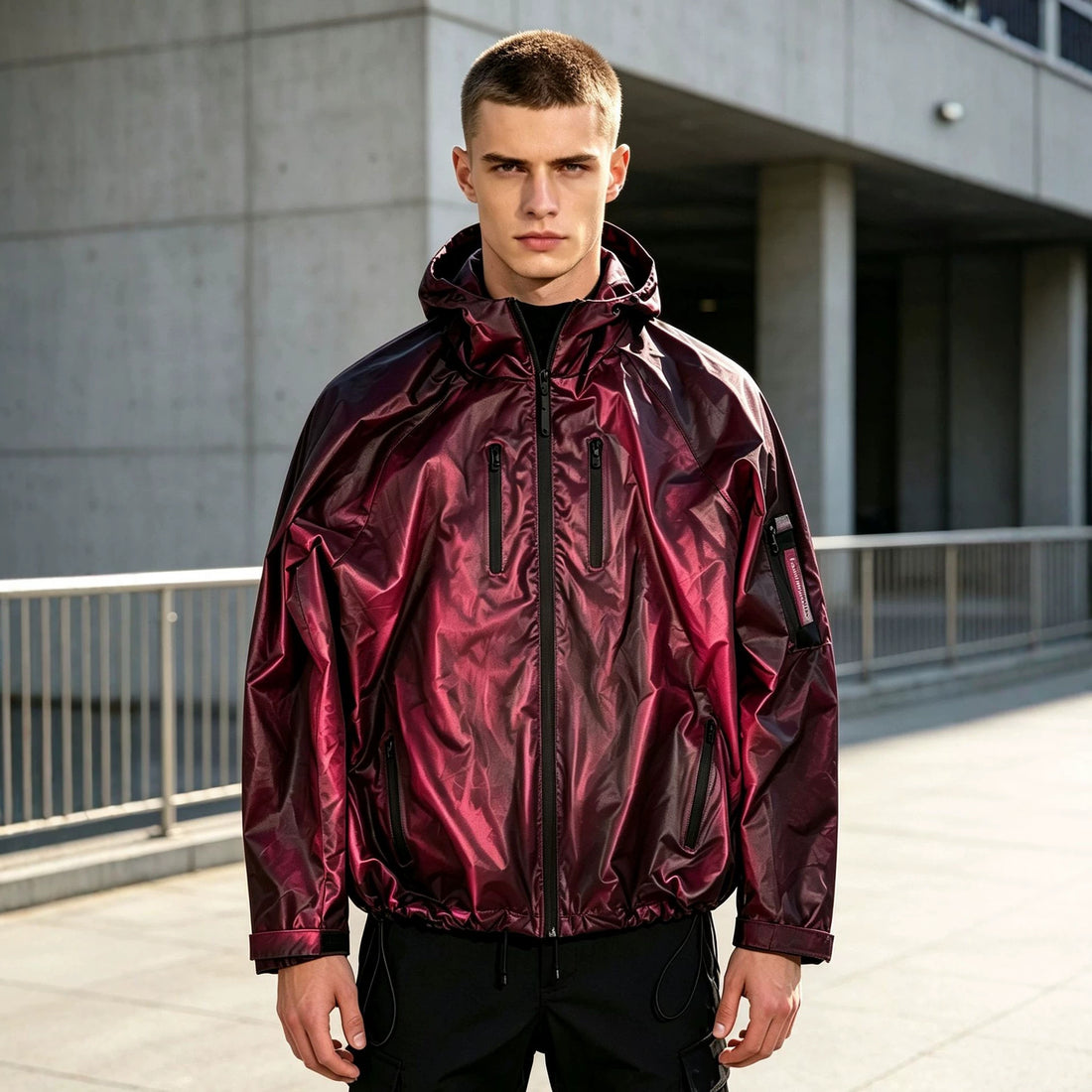Herren Modische Langarmjacke mit Kapuze – Taviero