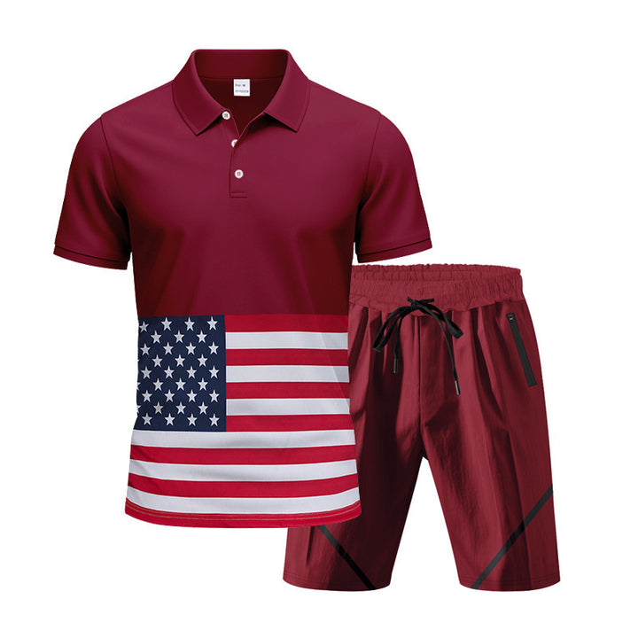 Herren Polo-T-Shirt und Shorts Set Echoarchiv