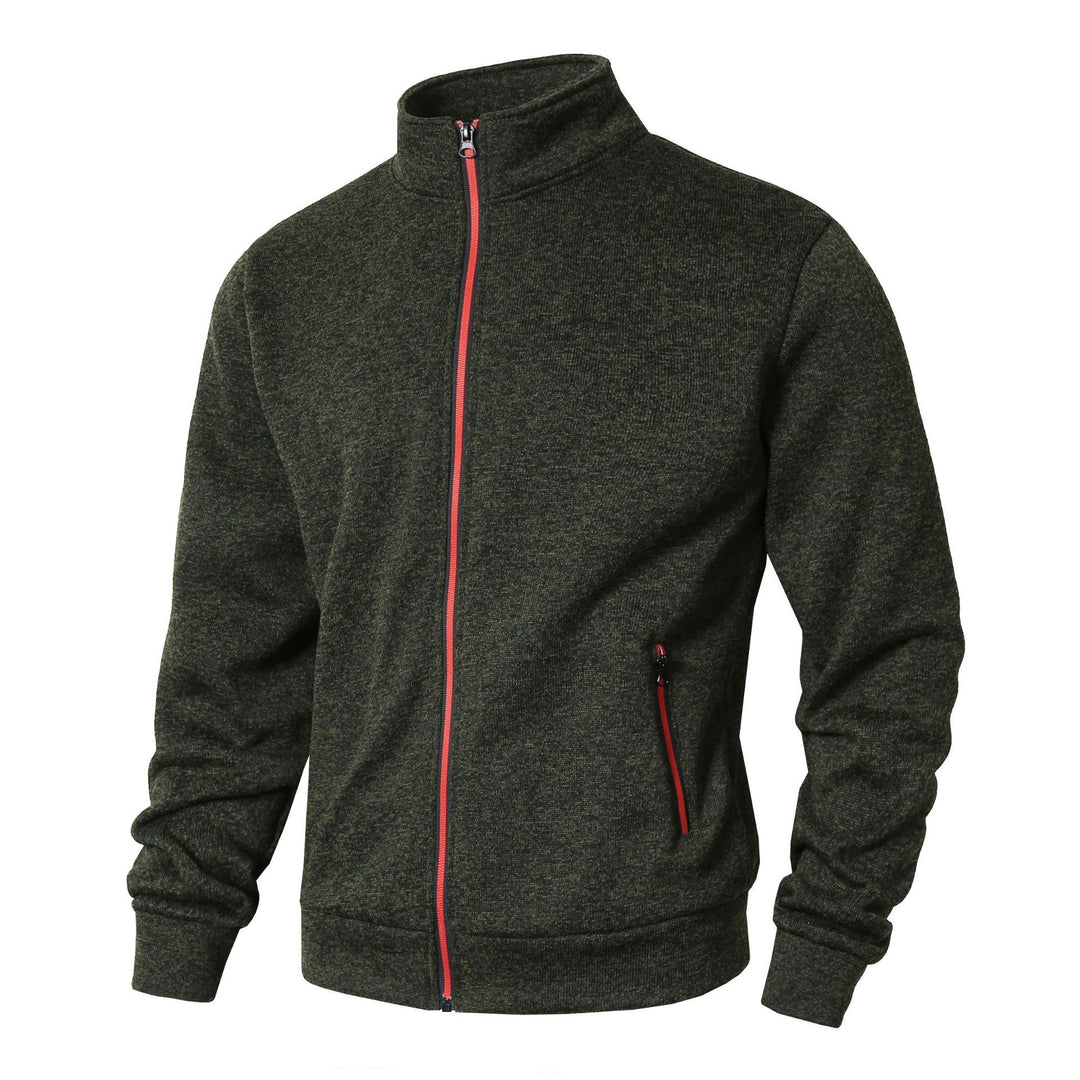 Herren sportliche Fleecejacke mit praktischem Stehkragen und durchgehendem Reißverschluss Echoarchiv