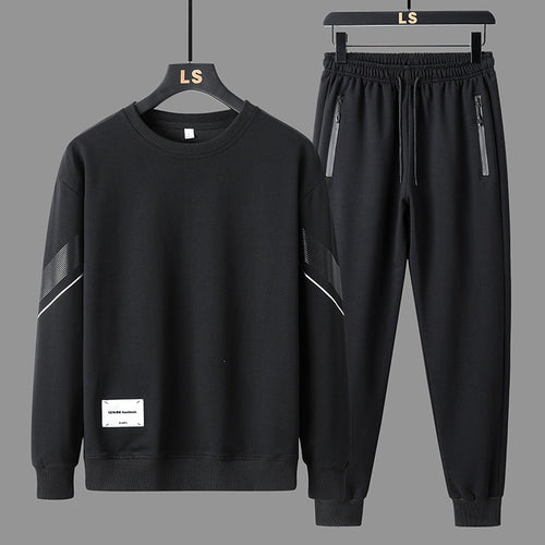 Herren Sportliches Freizeit-Trainingsset aus Sweatshirt & Jogginghose mit Reißverschlusstaschen Echo Archiv