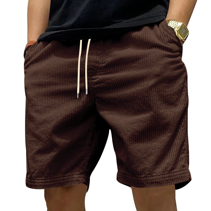Herren lässige Cordshorts mit elastischem Bund und modernen Eingrifftaschen Echoarchiv