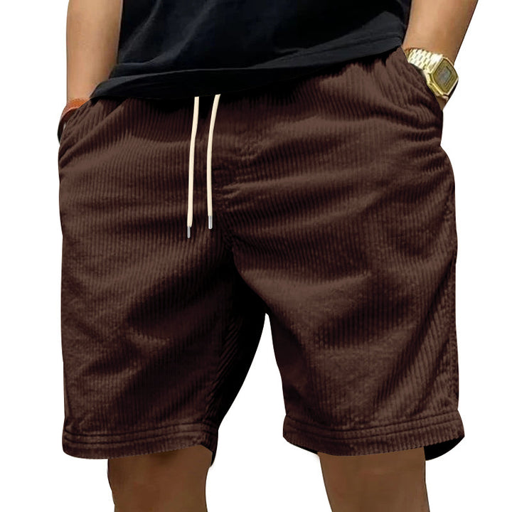 Herren lässige Cordshorts mit elastischem Bund und modernen Eingrifftaschen Echoarchiv