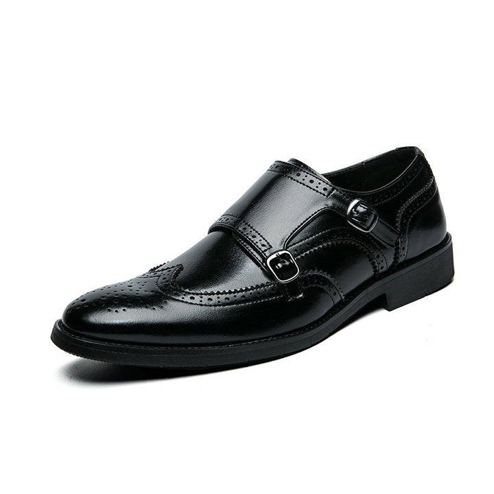 Herren elegante Doppelmonks mit Brogue-Lochung und gepolstertem Komfortfußbett Echo Archiv