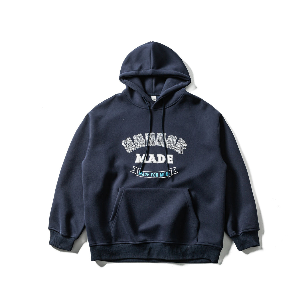 Unisex Oversize-Kapuzenpullover aus schwerer Baumwollmischung mit Frontprint und Kängurutasche Echoarchiv