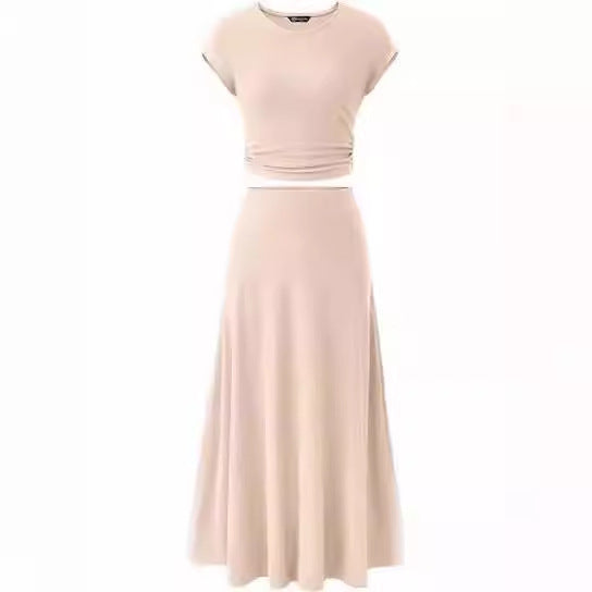 Damen Maxikleid mit Raffinierten Raffungselementen und Elegantem Schnitt Echoarchiv