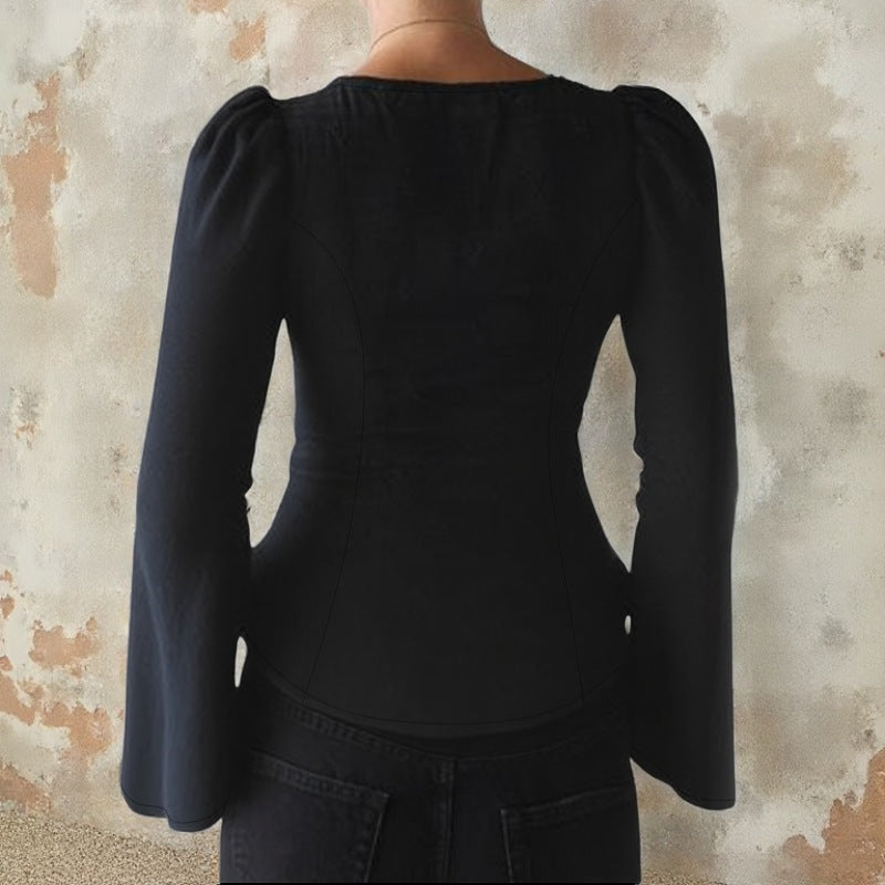 Damen Taillierter Spitzenblazer mit Knopfleiste und Peplum – Avérine