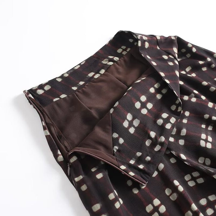 Damen Fließender Maxirock aus Chiffon mit geometrischem Allover‑Print und hoher Taille Echo Archiv