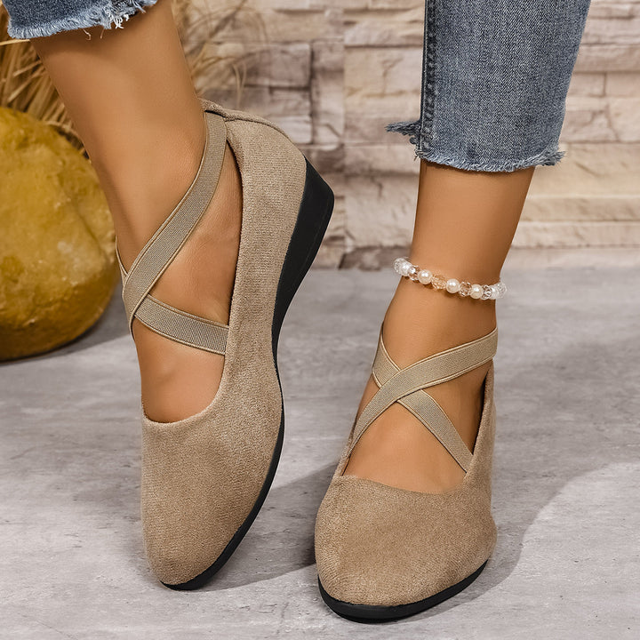 Einfache Damen Ballerinas aus Atmungsaktivem Samt – Lioré