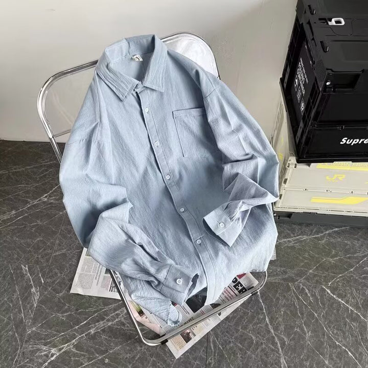 Herren Lässiges Hemd mit Brusttasche und Knopfleiste Echoarchiv